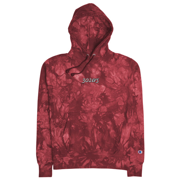 302ers Embroidered Champion tie-dye hoodie (Unisex)