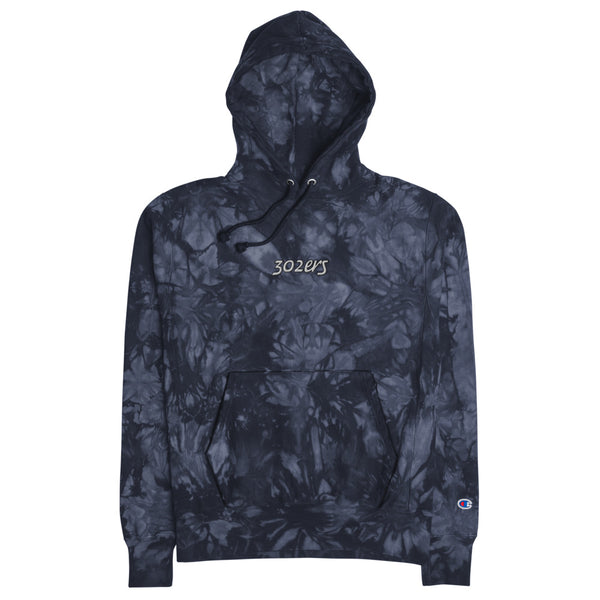 302ers Embroidered Champion tie-dye hoodie (Unisex)